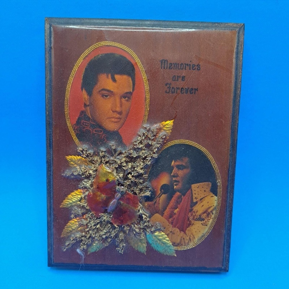Elvis Presley Plaque Wall Art 3D Floral Memories Are Forever 7x5‎ Vintage Decor